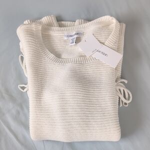 Calvin Klein Women's Cream Crew Neck Sweater